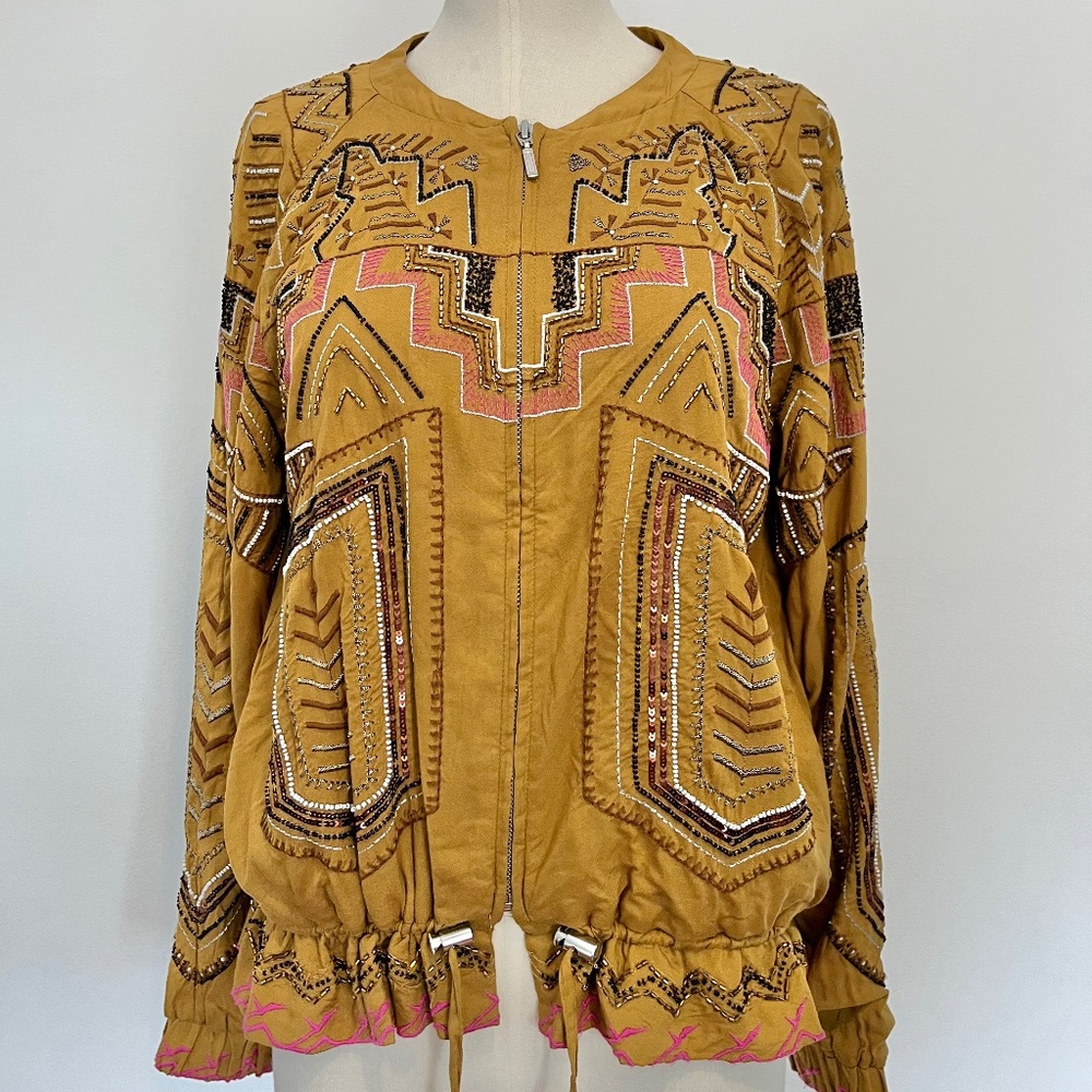 Beaded bomber jacket